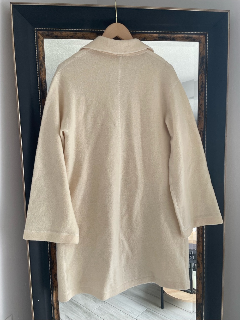 WORTH Wool Cream Open-Front Coatigan with Side Pockets - Picture 5 of 5
